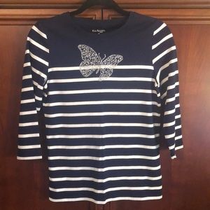 Kim Rogers navy/wht stripe tee PS Never worn